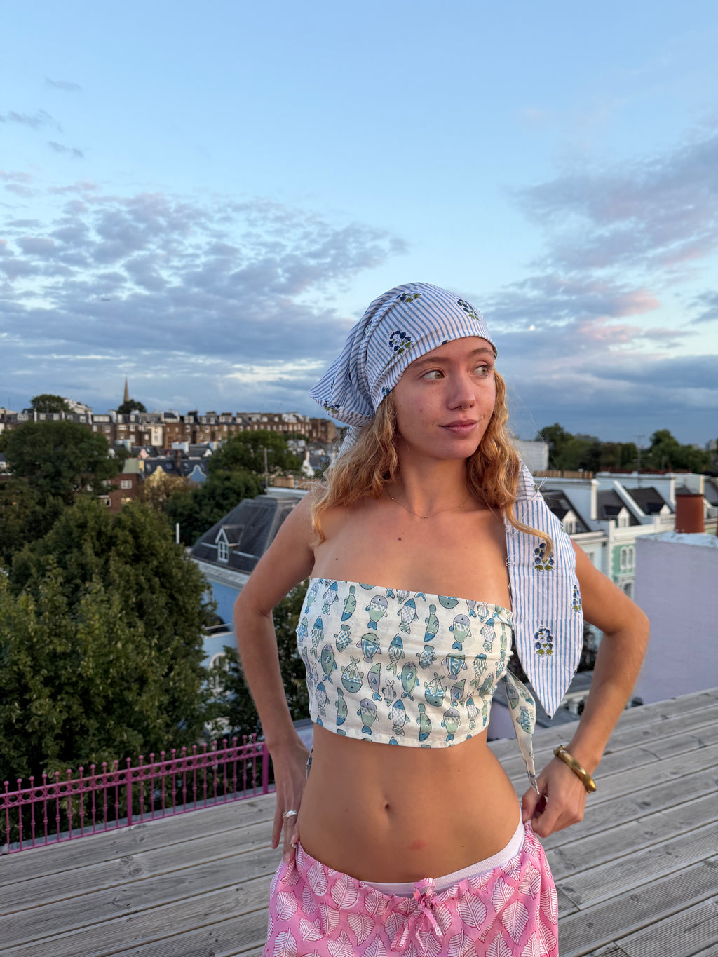Blue Stripe Bandana
