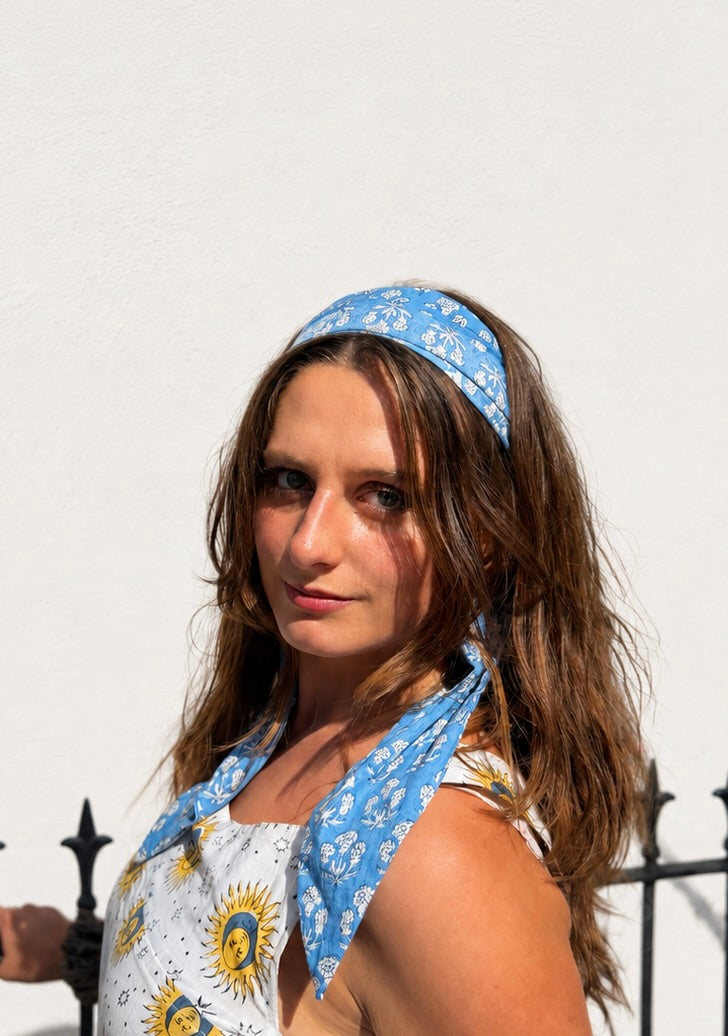 Electric Blue Flower Bandana
