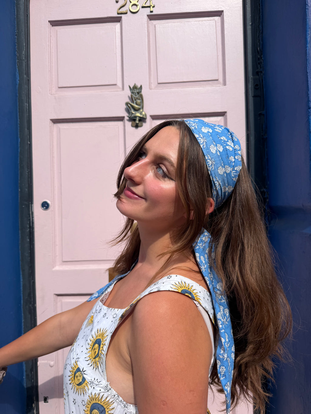 Electric Blue Flower Bandana