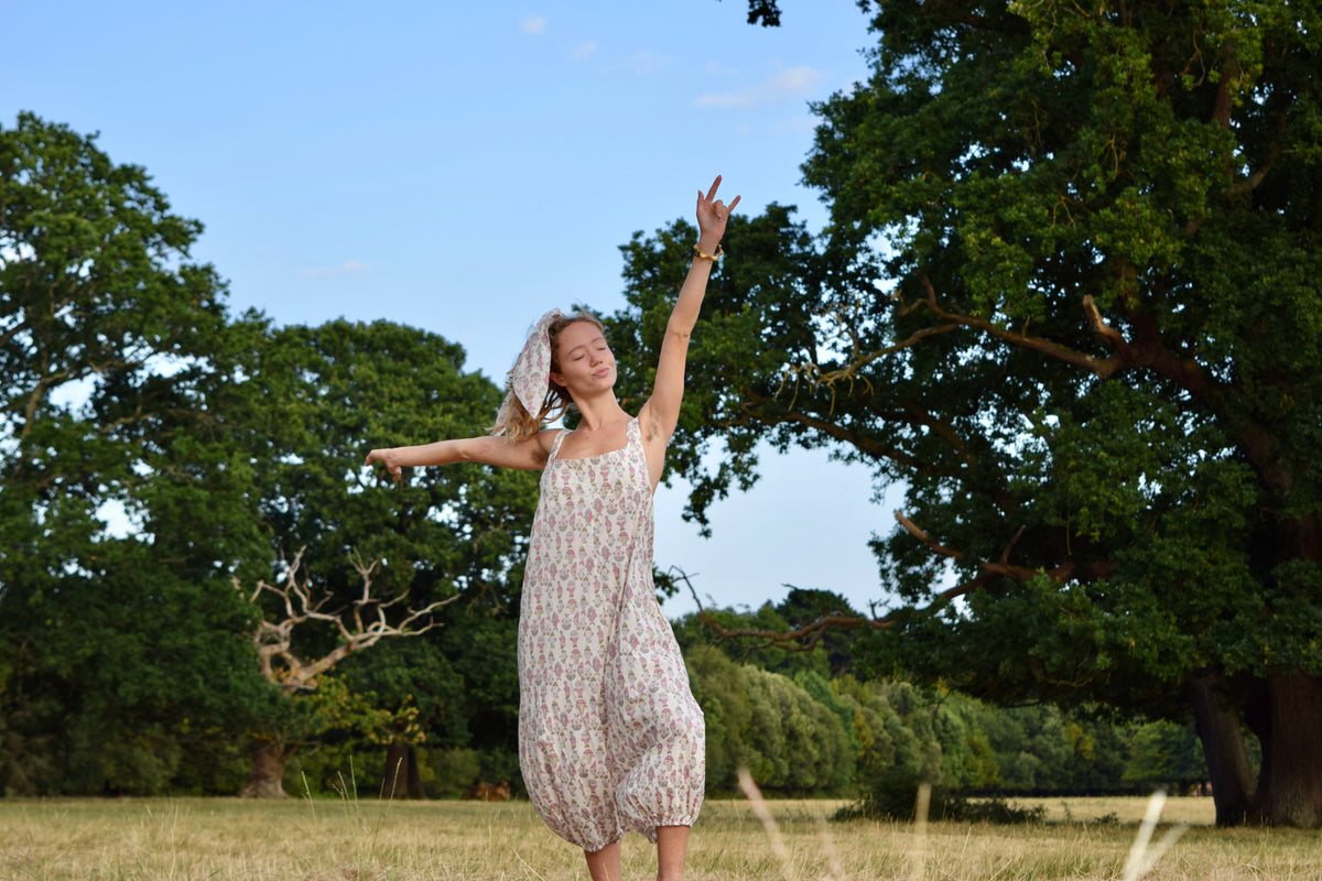 Pink Fish Cotton Playsuit